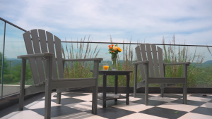 Nevilywood HDPE Adirondack Double-Tier Side Table All-Weather Salt Spray Resistant Maintenance-Free End Table for Patio Poolside Fire Pit