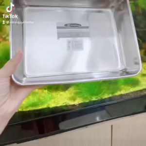Khay inox xịn hình chữ nhật Khây làm bánh-Khay sâu lòng inox 304 hàng cao cấp