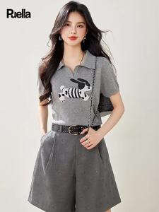 puella | Áo Thun Polo Cổ Dài Form Rộng Ôm Body