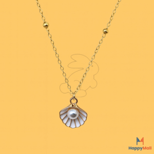 HappyRabbit - Kalung Liontin Kerang Mutiara Sintetis | Titanium Steel 18K Anti Karat HR11029