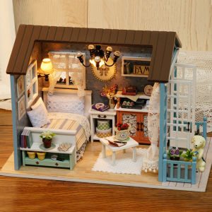 Wooden Mini Doll House Kit Handmade 3D Puzzle Assemble Building Model Dollhouse Making Room Toys With Furniture Children Gifts