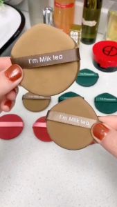 AIR CUSHION PUFF 7 Pcs Fruit & Milk Series / Spons Cushion Seri Buah & Susu 7 Pcs / Shape Round Tear Drop Triangle / Bulat Segitiga Tetesan Air / Spon / Powder Bedak / Applicator Cosmetic Face Make Up / Beauty Tools Alat Kecantikan / Accessories Aksesoris