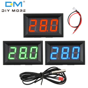 เครื่องวัดอุณหภูมิอิเล็กทรอนิกส์ดิจิตอลความคมชัดสูง LED 4.5-28V H27T DC พร้อมช่วงหัววัดอุณหภูมิอุณหภูมิ: -55 ~ 120 °C