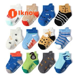 Tôi Biết 2025 mới 12 Cặp Hoạt Hình Sọc chống trượt vớ trẻ em thoáng khí và chống rơi cho nam nữ