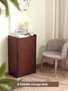 Foldable Panel Desk and Bookshelf Integrated Table Computer Office Writing Desk Simple Workstation