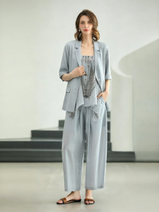 COCOBELLA | Lyalcel Tencel Short Sleeve Loose Leisure Blazer