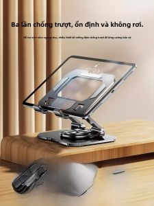 NUOPUCHI | Giá đỡ điện thoại di động bằng hợp kim nhôm có thể gập lại 720° cho iPad và điện thoại di động Giỏ hơi mát Đế cao su có thể điều chỉnh