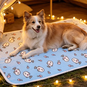 Pet Summer Cooling Latex Pad Cute Cartoon Pattern Cat Dog Sleeping Mat Kennel Ice Silk Cool Mats Floor Sofa Blanket Pet Supplies