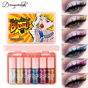 Bộ Phấn Mắt Dạng Lỏng Dragon Ranee 6 Màu Nhũ Lấp Lánh Chống Nước Lâu Trôi Mịn Màng Hiệu Ứng Kim Loại Satin Bộ Trang Điểm