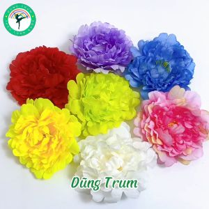 Hoa múa mẫu đơn cầm tay 14cm cho các bé mầm non hoa cầm tay múa biểu diễn