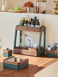 NALANDUOHAO | Walnut Wood Storage Set Organizer Ashtray Cup Holder Toothpick Box Tissue Box