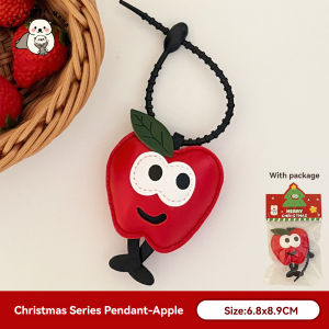1/3 Pcs Christmas Leather Doll Pendant Versatile Keychain Pendant Creative PU Leather Doll Backpack Pendant
