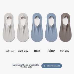 JIAZINI | Invisible Boat Socks Thin Non-Slip Short Socks Waffle Anti-Odor Absorbent Ice Silk Socks