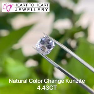 Natural Gemstone Color Change Kunzite 4.43CT Assher Step cut Mint Green Pink from Brazil