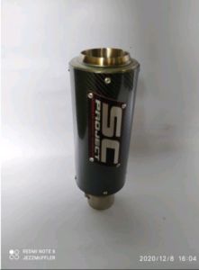 knalpot racing SC project black carbon inlet 50 untuk semua motor