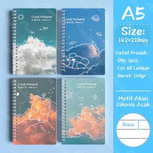 Notebook Esthetic Buku Diary 60 Lembar A5
