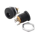 5.5X2.1Mm DC Power Socket Plug Jack DC Konektor Bulat Lubang Sekrup Mur Antarmuka Panel Mounting DC022 5.5-2.1 soket DC Socket Dc. 