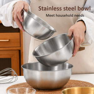 Multifunctional Cooking Bowl Stainless Steel Salad Bowl Rice Noodles Bowl Cuisine Tub Kitchen Tableware Food Container