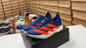 Adidas Adizero Pro Evo 4 M แผ่นคาร์บอนเต็มฝ่ามือผ้าตัดต่ำระบายอากาศกันกระแทกรองเท้าวิ่งชายหญิงรุ่นเดียวกันสีฟ้าสีส้ม