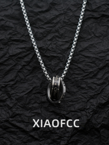 สร้อยคอไททาเนียม คู่ ไม่ซีดจาง สร้อยคอแบบมีลูกปัด 2 วง แฟชั่นฮิปฮอป แหวน โซ่เสื้อกันหนาว โซ่ไททาเนียม โซ่แบบมีลูกปัด