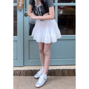 Váy Ngắn Xếp Ly Ren Trắng Cạp Cao Cho Nữ Mùa Hè Mới Thanh Lịch Váy Ngắn Chữ a Không Tay Váy Chữ a Váy Ngắn Chữ a