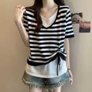 Áo Thun Giả Hai Mảnh Thiết Kế Giảm Cân Mềm Mại