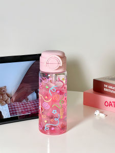 Food Grade Tritan Straw Cup Direct Drink High Temperature Resistant Transparent Plastic Cup for Women Attractive Summer Water Cup