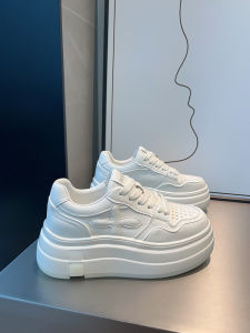 Womens Thick Bottom High Top Sneakers Spring 2025 New Style Casual All-Match Sports Shoes Comfortable Breathable Leather