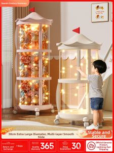 BOENIN | Large Diameter Toy Storage Bucket Transparent Display