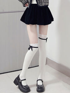 Japanese Style JK Sweet Knee Socks Womens Bows Thigh High Socks Cute Bunching Socks Calf Socks Mary Jane Leather Shoes