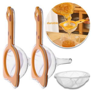 Double-layer Funnel Filter with Handle / 120 Mesh 2 in 1 Juice Strainer  / Food Grades Heat-resistant Ultra-fine Sieve for Soy Milk