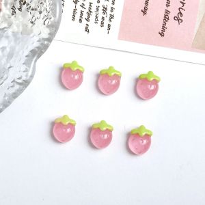 30PCS Charm Móng Tay Hình Dâu Tây Kawaii Chất Liệu Nhựa Trong Suốt Phát Sáng Nhiều Màu Sắc Trang Trí Móng Tay Tự Làm Bằng Acrylic 15mm