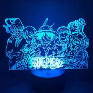 Hot Toys | hot toys One Piece Luffy Nami Sanji Zoro Chopper 3D Led ANIME LAMP Nightlights 7 Color Changing Lampara For Christmas Gift