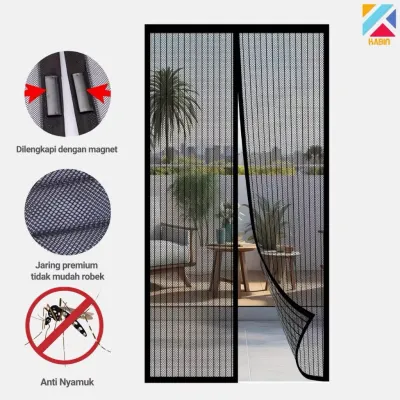 Tirai Magnet 100x210cm Premium Mesh Tidak mudah terbakar/ Tirai Pintu kamar /Tirai anti nyamuk Tirai Pintu Magnet Anti Nyamuk Serangga Motif Bunga
