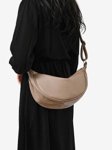 Autumn Winter Versatile High-End PU Soft Skin Dumpling Shape Handbag for Women Single Shoulder Daypack Underarm Bag
