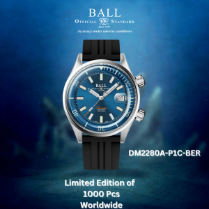 BALL DM2280A-P1C-BER Master II Diver Chronometer Blue Dial Mens Watch Limited Edition 1000 Pcs