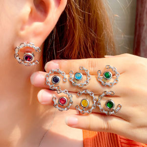 SEQUITO Fashion Girly Jewelry Silver Plated Pave Setting White Shiny AAA Round Cubic Zirconia Elegant Hollow Out Small Stud Earrings Holiday Gift SE848