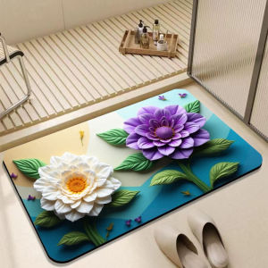 VIKAMA Mềm Mại Thoải Mái Chống Trơn Trượt Thảm Cửa Chống Tĩnh Điện Phong Cách Hiện Đại Thảm PVC Cho Phòng Tắm Trang Trí Nhà Sàn Phai Màu Chống