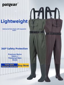 PATGEAR | Waterproof Semi-Body Jumpsuit with Boots for Men Enhanced