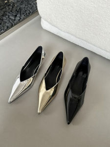 French Cat Heel Commuter Shoes Spring Autumn Womens Shoes 2025 New Pointed Toe Elegance Skirt Matching Slip-On Shoes