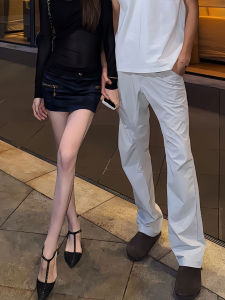 Quần Dài Nam Ice Silk Quick Dry Summer Thin Micro Flare Casual Cleanfit Cool Sensation Breathable Quần Dài Thẳng Cạp Vừa