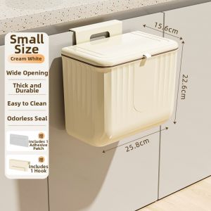 MEIZHUFU | Aesthetic Wall-mounted Space-saving Trash Can Large with Lid