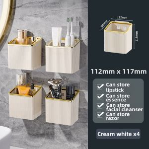 AIJIADA | Bathroom Organizer for Toothbrush Toothpaste Comb Shaving Razor Wall Mount