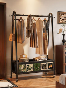 Meisda Vintage Clothes Hanger Rack Stand Floor Mounted Coat Hook for Living Room Bedroom Portable Storage Organizer