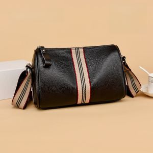 Genuine Leather Womens Bag 2025 New Style Top Layer Cowhide Boston Pillow Shoulder Crossbody Bag for Middle-Aged Mothers