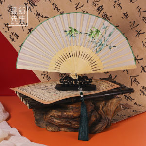 Quạt Gập Phong Cách Trung Hoa Cổ Điển Quạt Lụa Truyền Thống Quạt Mini Trang Trí Nhà Quạt Tay Cầm Bằng Tre Thêu