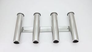 RYSJM | Stainless Steel 4 Tubes Fishing Rod Holder Boat Pole Tube Mount Bracket Marine Fishing Rack For Boat Camper RV Fishing Pod Rack