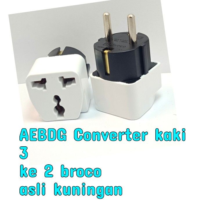 AEBDG Over Steker Adaptor 3 Lubang Ke 2 Kaki Universal UK - US - AU