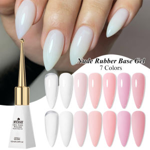 10ml 2 in 1 Milky White Nude Pink Color Rubber Base Gel Nail Polish Long-Lasting Semi-Permanent Varnish Soak Off UV LED Gel