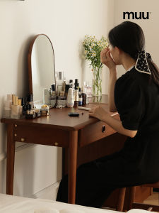 Muu Solid Wood Makeup Desk Nordic Style Storage Cabinet Integrated Design Japanese Style Adult Luxury Quality Furniture